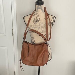REALER Women’s Camel Brown Leather Hobo Handbag Shoulder Bag